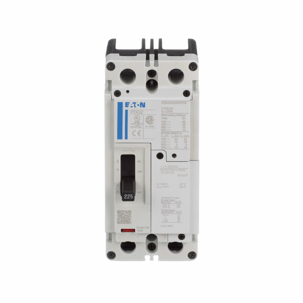 PDG22G0150TFFJ - Cutler Hammer Feed-Thru 600V 150A 2 pole circuit breaker 35kA@480V - Essential Electric Supply