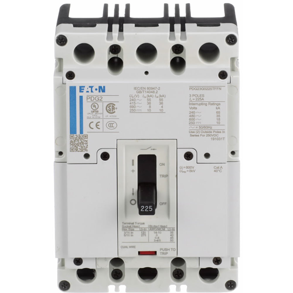 Eaton PDG23G0225TFFL Circuit Breaker | Power Defense Series PDG 600V 225A