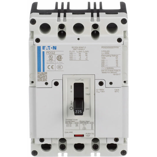 Eaton PDG23G0225TFFL Circuit Breaker | Power Defense Series PDG 600V 225A
