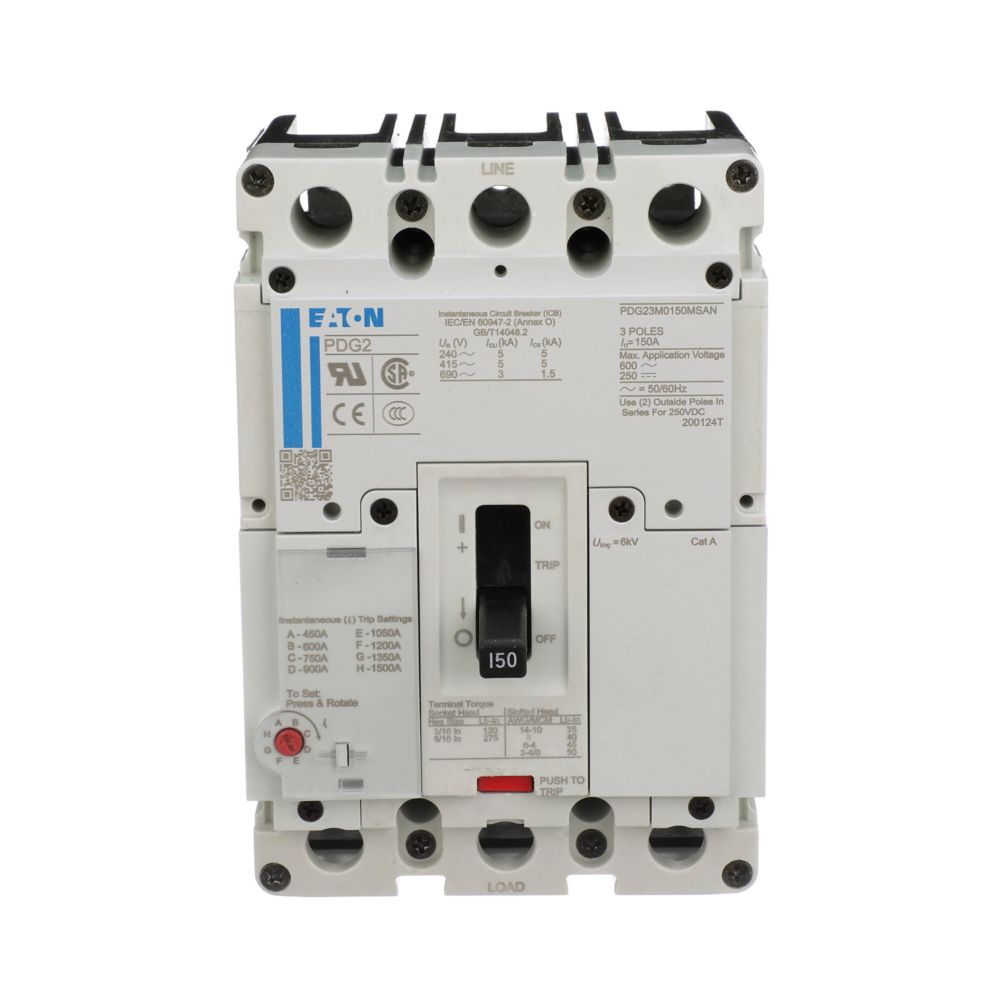 Eaton PDG23M0003MSAJ Circuit Breaker | 600V 3A 65kA@480V Power Defense Series