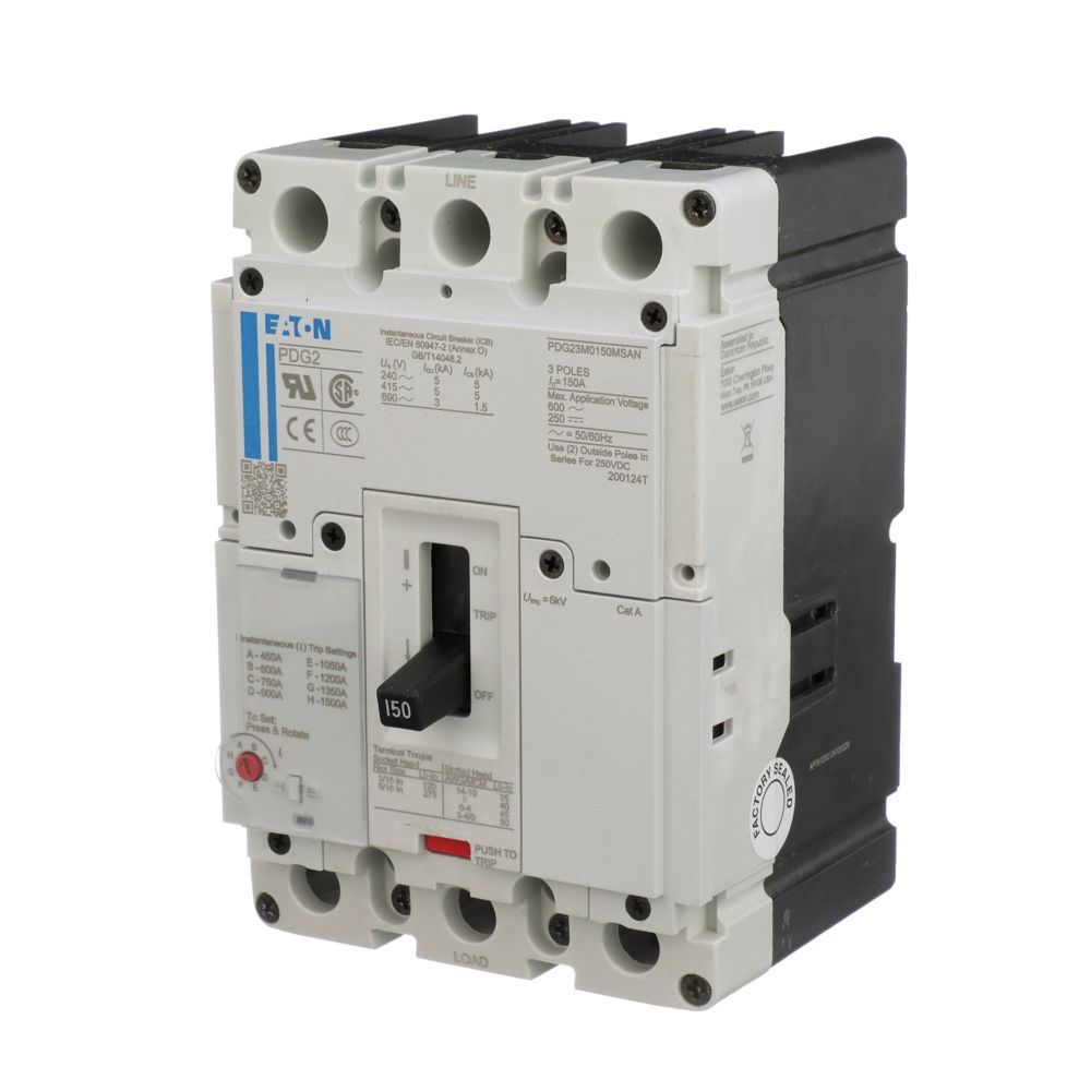 Eaton PDG23M0100MSAJ Circuit Breaker | 600V 100A 65kA@480V Power Defense Series