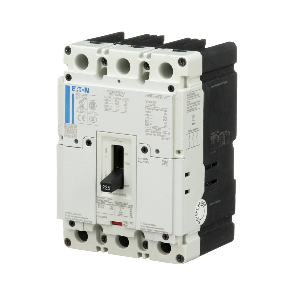 Eaton PDG23M0045TFFJ Circuit Breaker | 600V 45A 3P 65kA@480V Feed-Thru Power Defense Series