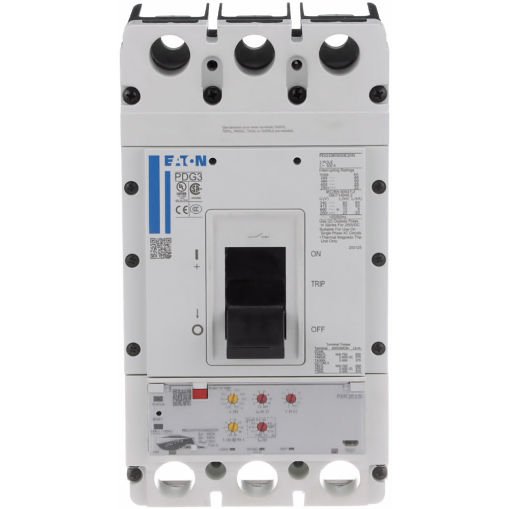 Eaton PDG33G0600E2NJ Circuit Breaker | 600V 600A 3P 35kA@480V Feed-Thru Power Defense Series