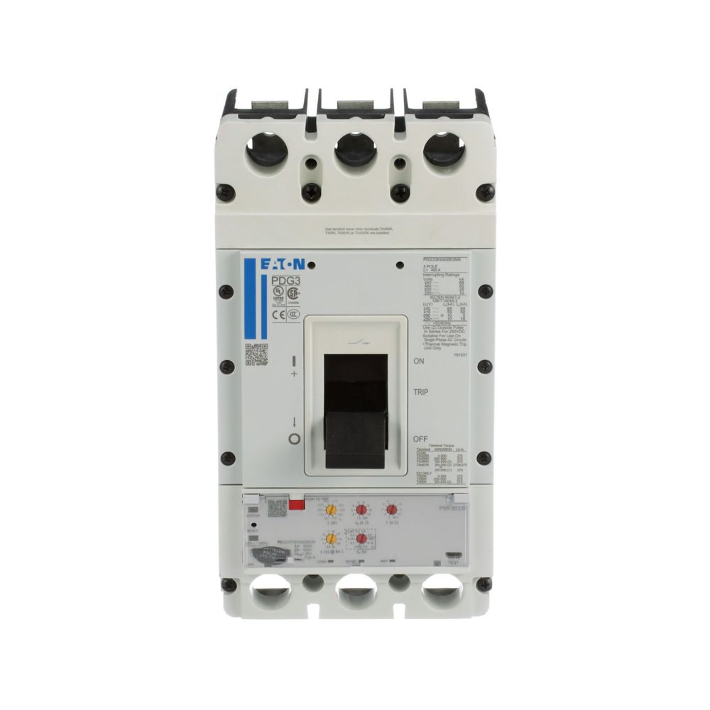 Cutler Hammer PDG33G0400E2MJ Circuit Breaker | 600V 400A 3P 35kA@480V Feed-Thru Power Defense