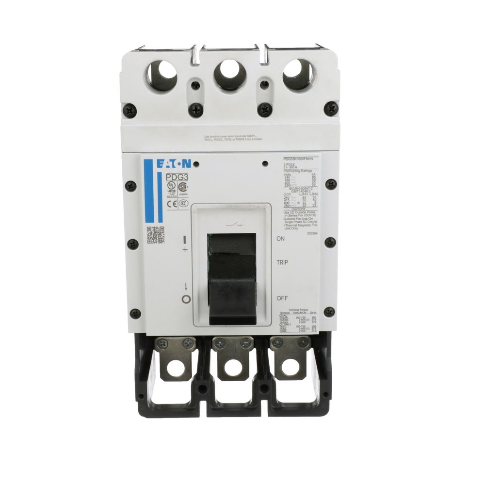Eaton PDG32G0600FNNN Molded Case Circuit Breaker | 600V 600A 2P 35kA@480V Bolt-On Power Defense