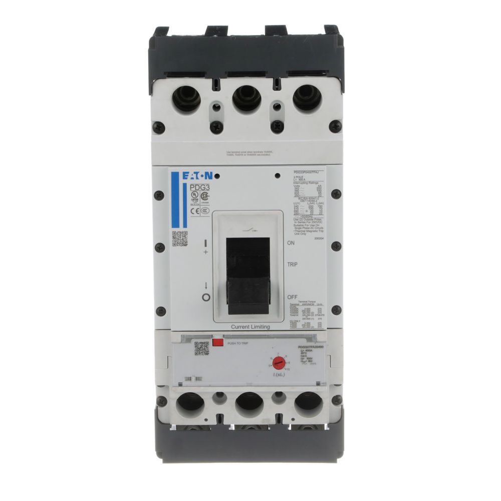 Cutler Hammer PDG33M0300TFAN Molded Case Circuit Breaker | 600V 300A 3P 65kA@480V Bolt-On Power Defense