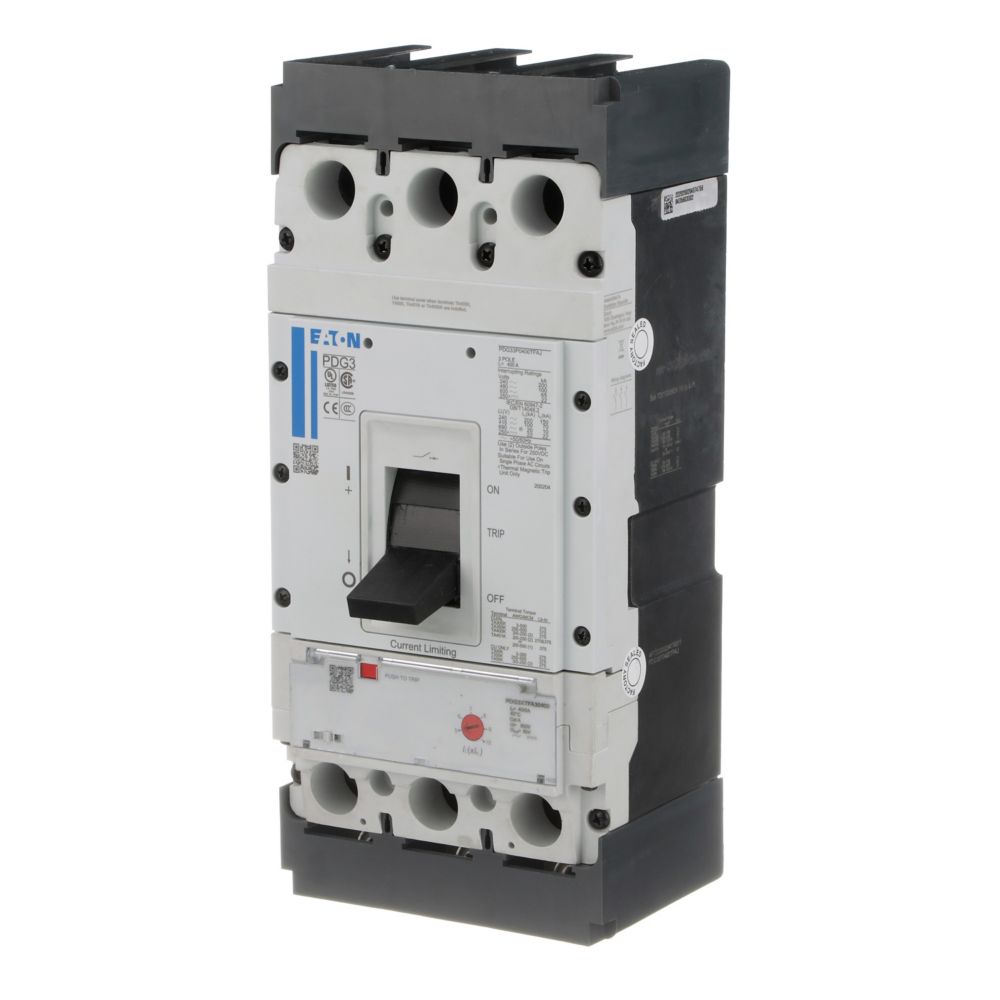 Eaton PDG33M0400TFAN Molded Case Circuit Breaker | 600V 400A 3P 65kA@480V Bolt-On Power Defense