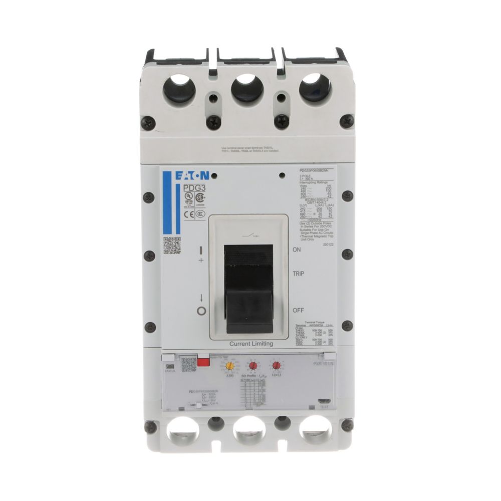 Cutler Hammer PDG33M0600B2NJ Circuit Breaker | 600V 600A 3P 65kA@480V Feed-Thru Power Defense