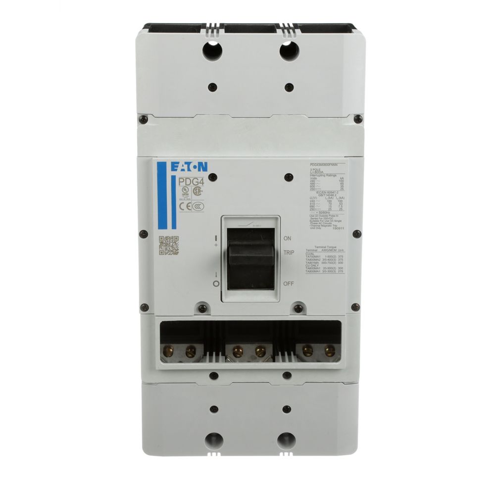Eaton PDG42G0800FNNN Circuit Breaker | 600V 800A 2P 35kA@480V Bolt-On Power Defense