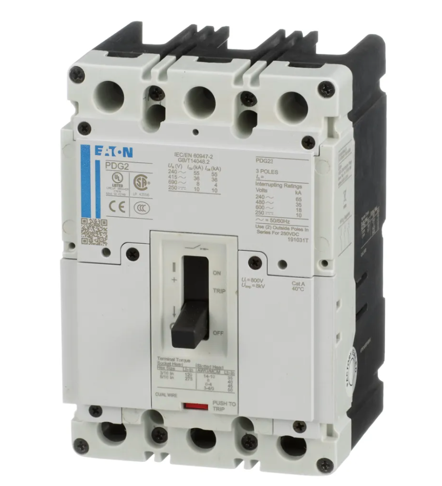 Eaton PDG23F0060TFFJ Bolt On 60A 600V 3 Pole Circuit Breaker 25kA@480V - Essential Electric Supply