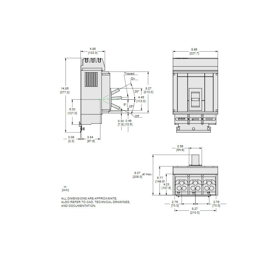 Square D PGA36060CU33A Circuit Breaker | Powerpact PGA 600V 600A