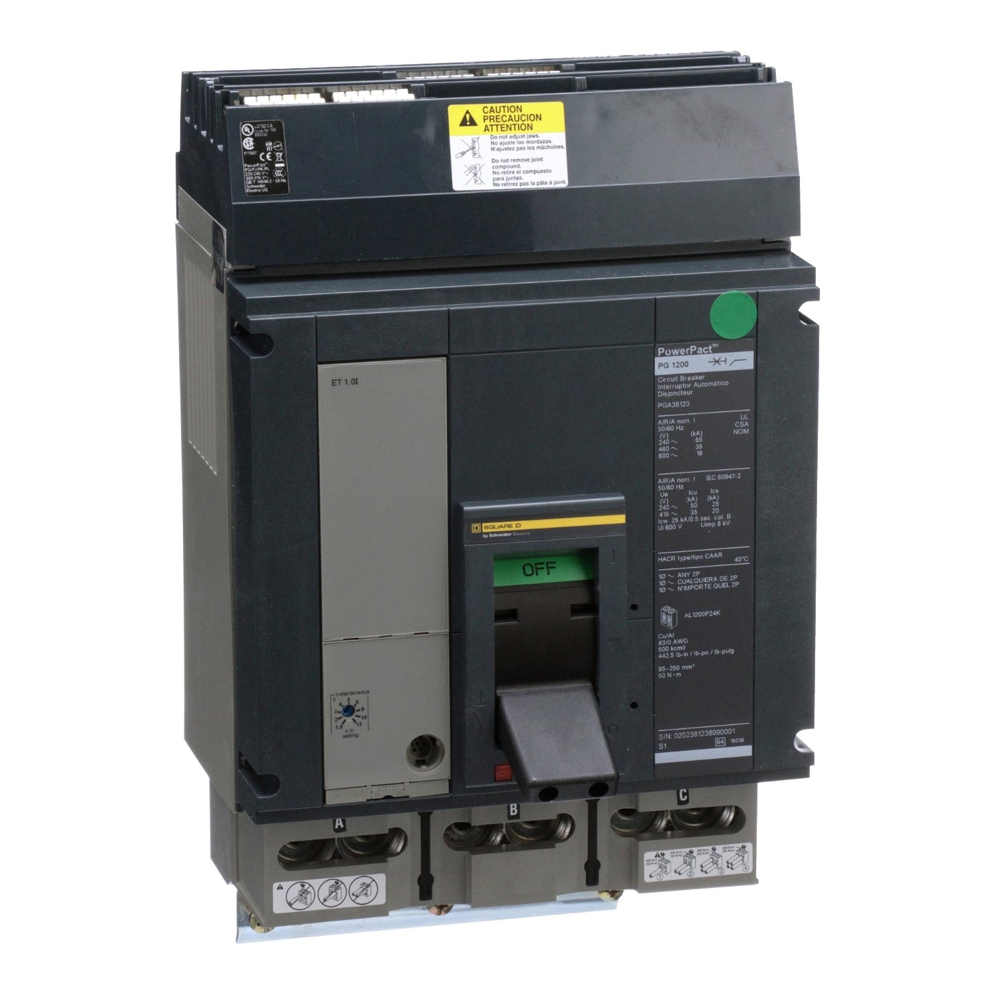 Square D PGA36120 Circuit Breaker | Powerpact PGA 600V 1200A