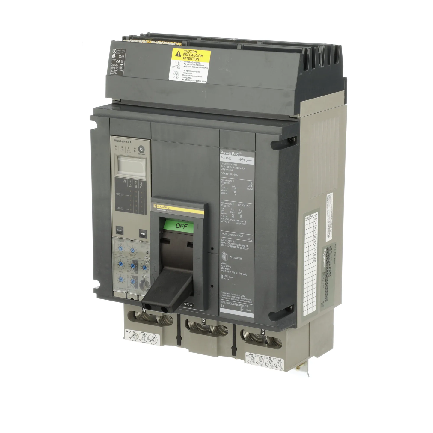 Square D PGA36120U44A | Powerpact PGA 600V 1200A