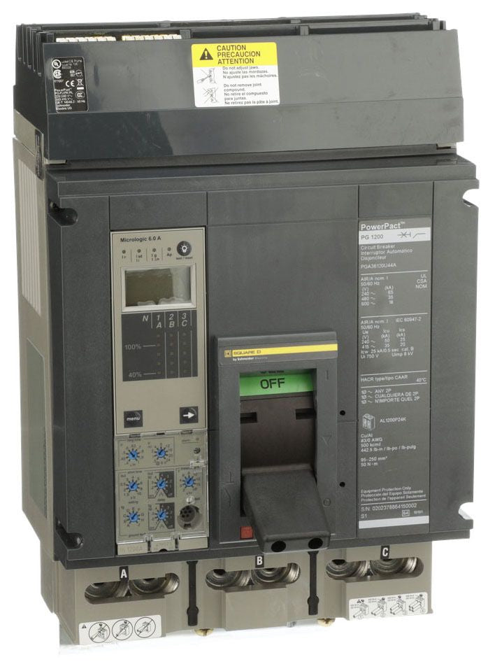 PGA36120U44A - Schneider Electric/ Square D I-Line Style Plug-In 1200 Amp 3 Pole Circuit Breaker - Essential Electric Supply