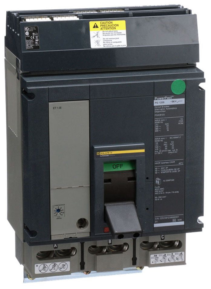 PGA36080 - Square D/ Schneider Electric I-Line Style Plug-In 800 Amp 3 Pole Circuit Breaker - Essential Electric Supply