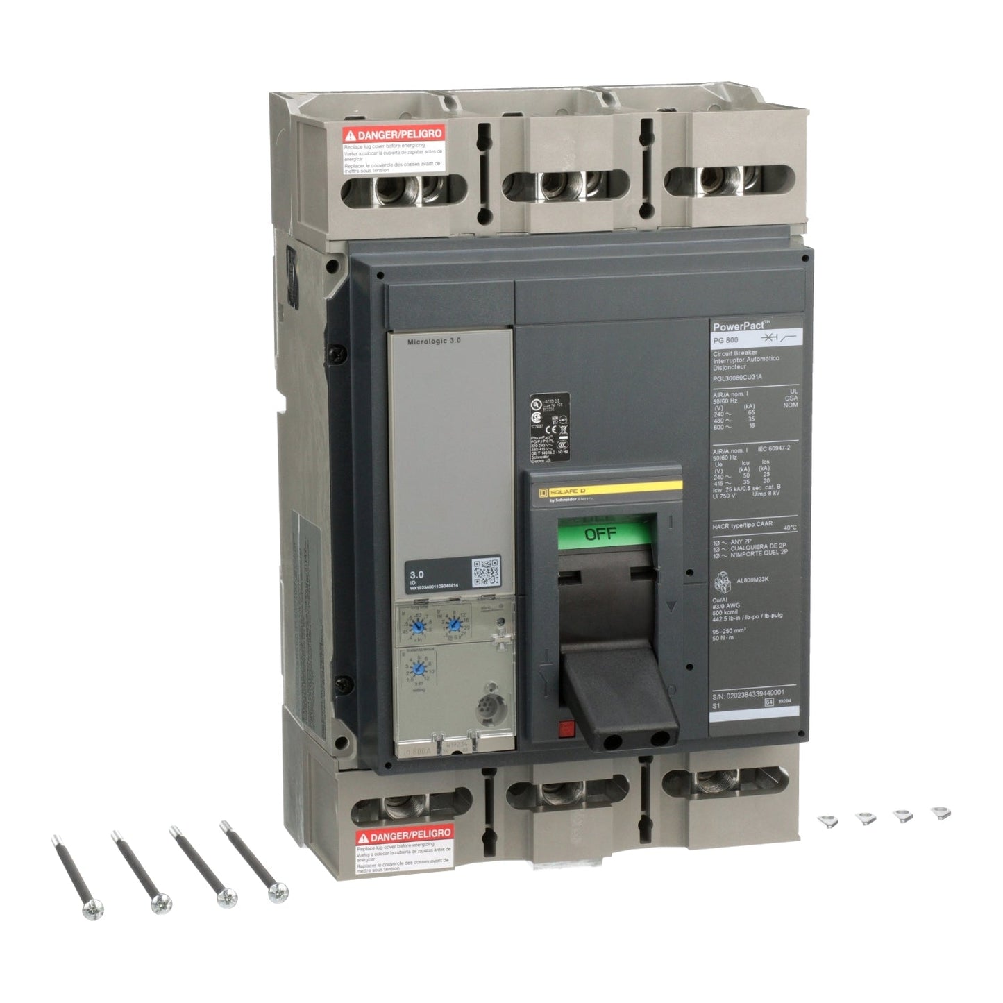 PGL36080CU31A - Square D Feed-Thru 600V 800A 3 pole circuit breaker 35kA@480V - Essential Electric Supply