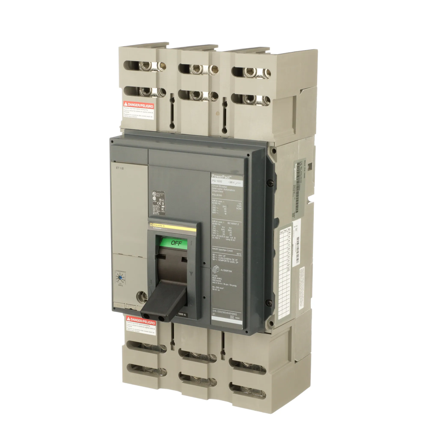Square D PGL36100 Circuit Breaker | Powerpact PGL 600V 1000A