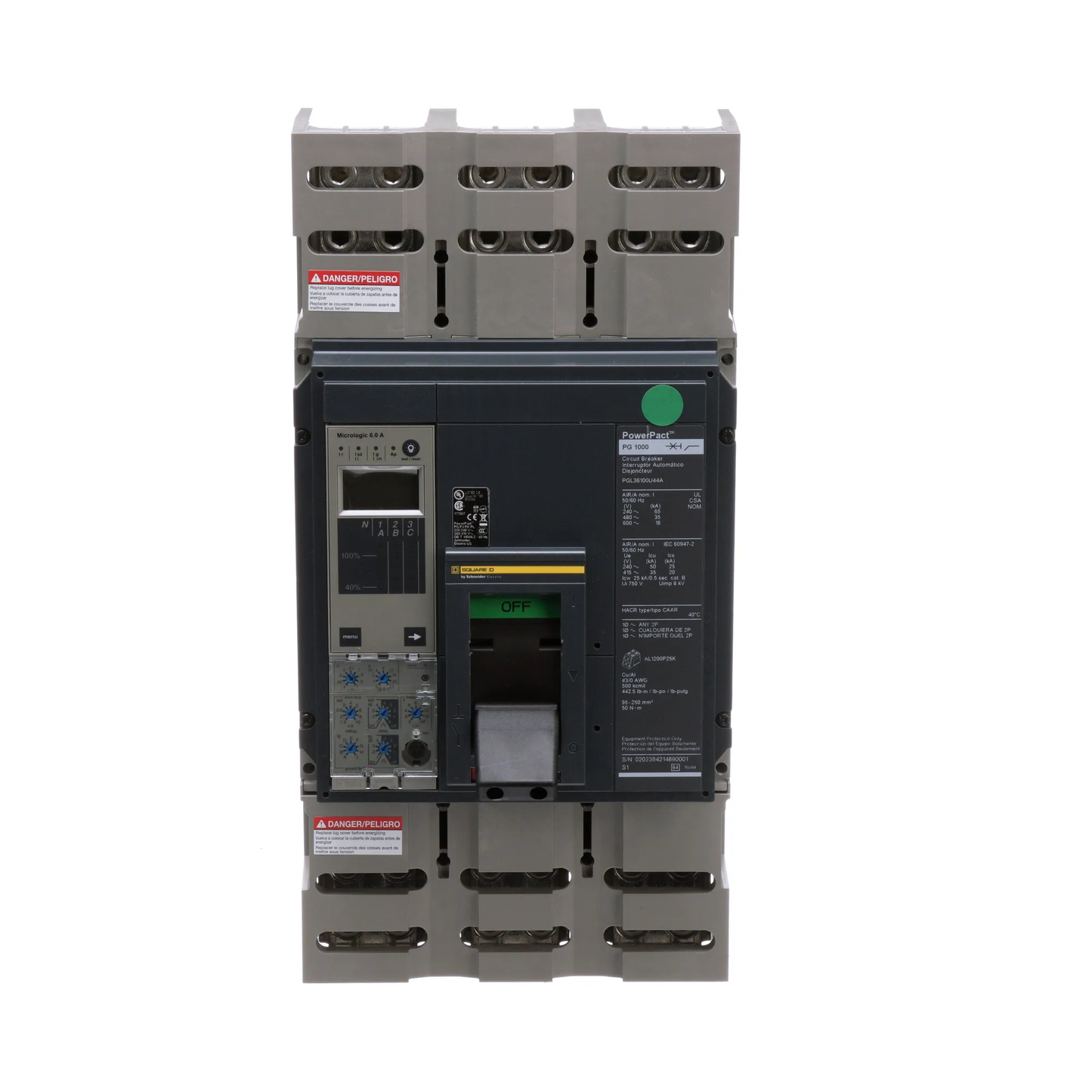 Square D PGL36100U44A Circuit Breaker | Powerpact PGL 600V 1000A