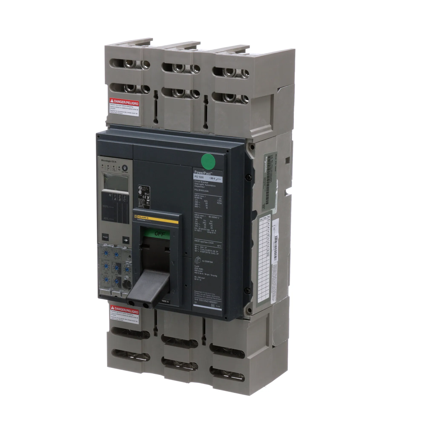 Square D PGL36100U44A Circuit Breaker | Powerpact PGL 600V 1000A