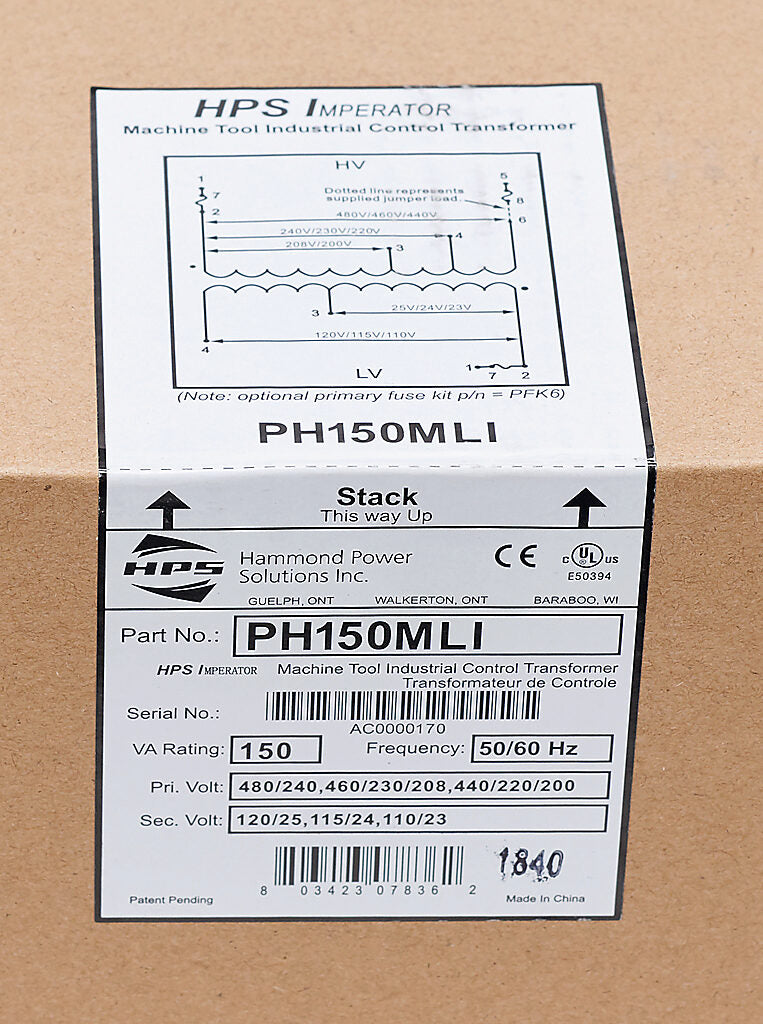 Hammond Power Solutions PH150MLI Transformer | 460/230/208V to 115/24V 50/60Hz