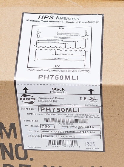 Hammond Power Solutions PH750MLI Transformer | 1.11 kVA Seismic Rated