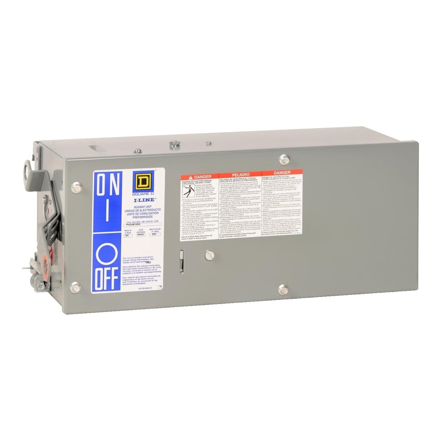 Square D PHD36100GN Bus Plug | 100A 600V 3P 4W 18kA@480V I-Line