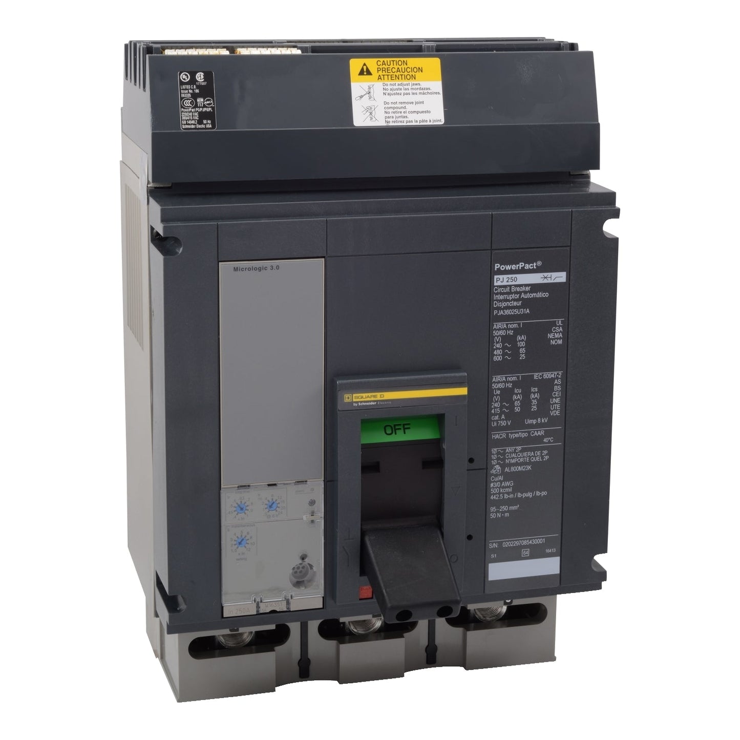 Square D PJA36080U41A Circuit Breaker | Powerpact PJA 600V 800A