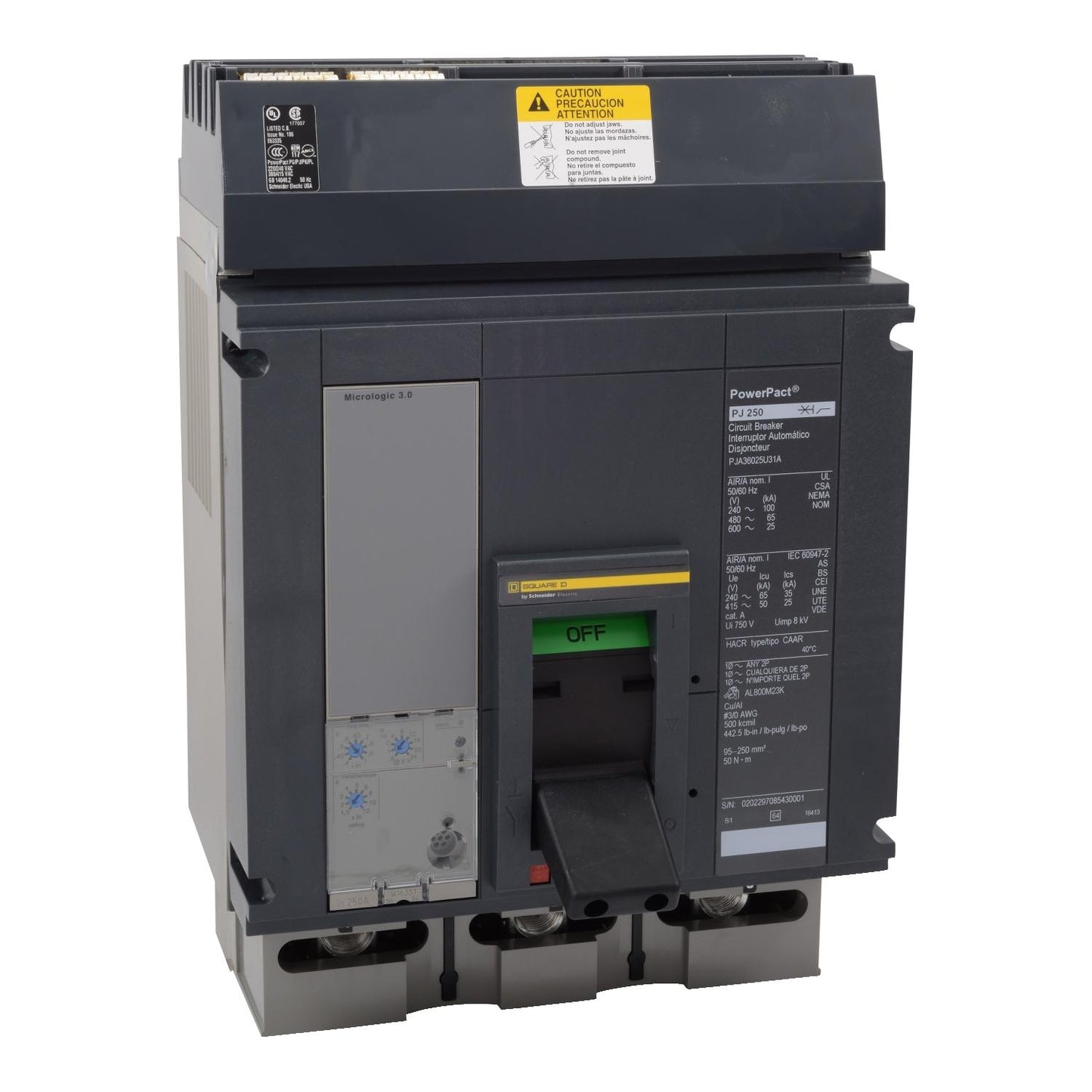 Square D PJA36080U41A Circuit Breaker | Powerpact PJA 600V 800A