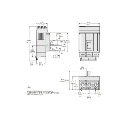 Square D PJA36100U41A Circuit Breaker | Powerpact PJA 600V 1000A