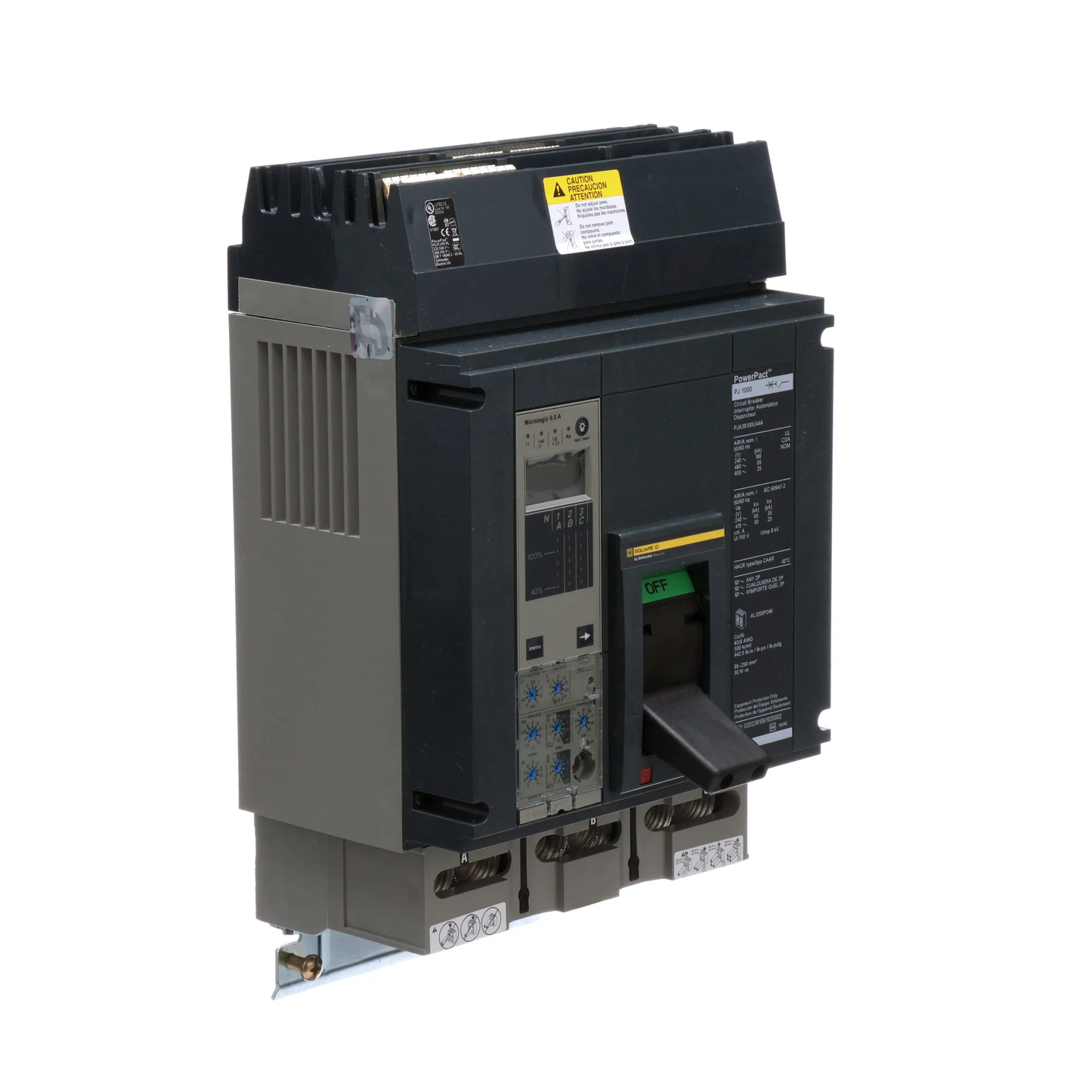 Square D PJA36100U44A Circuit Breaker | Powerpact PJA 600V 1000A