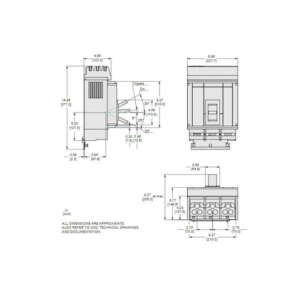 Square D PJA36100U44A Circuit Breaker | Powerpact PJA 600V 1000A