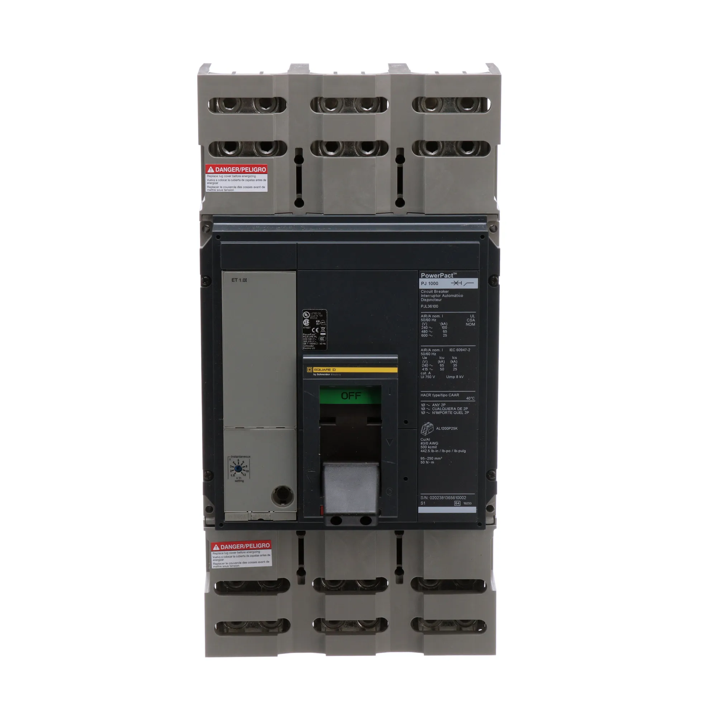 Square D PJL36100 Bus Plug | I-Line PJL 600V 100A