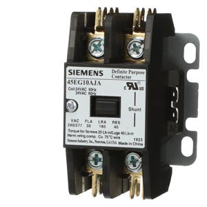 45EG10AFA Siemens Definite Purpose Contactor 1 pole 1 phase 600V 30A - Essential Electric Supply