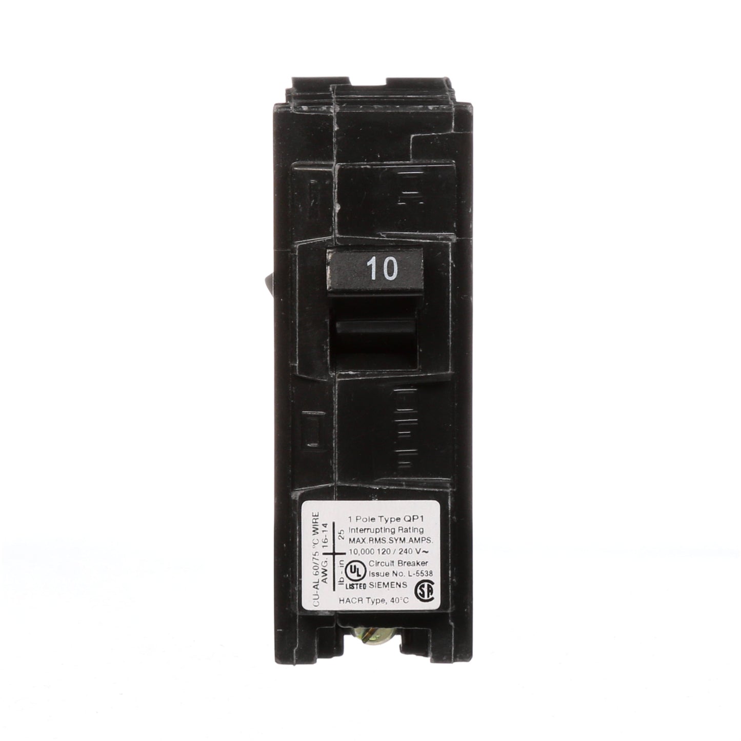 Siemens Q110 Circuit Breaker | 120V 10A 1P 10kA@120V Plug-In Q Series