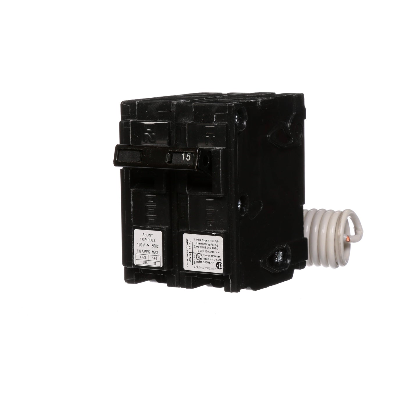 Siemens Q11500S01 Circuit Breaker | 120V 15A 1P 10kA@120V Plug-In Q Series