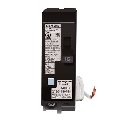 Siemens Q115DFH Circuit Breaker | Q Series QFGAH2 120V 15A