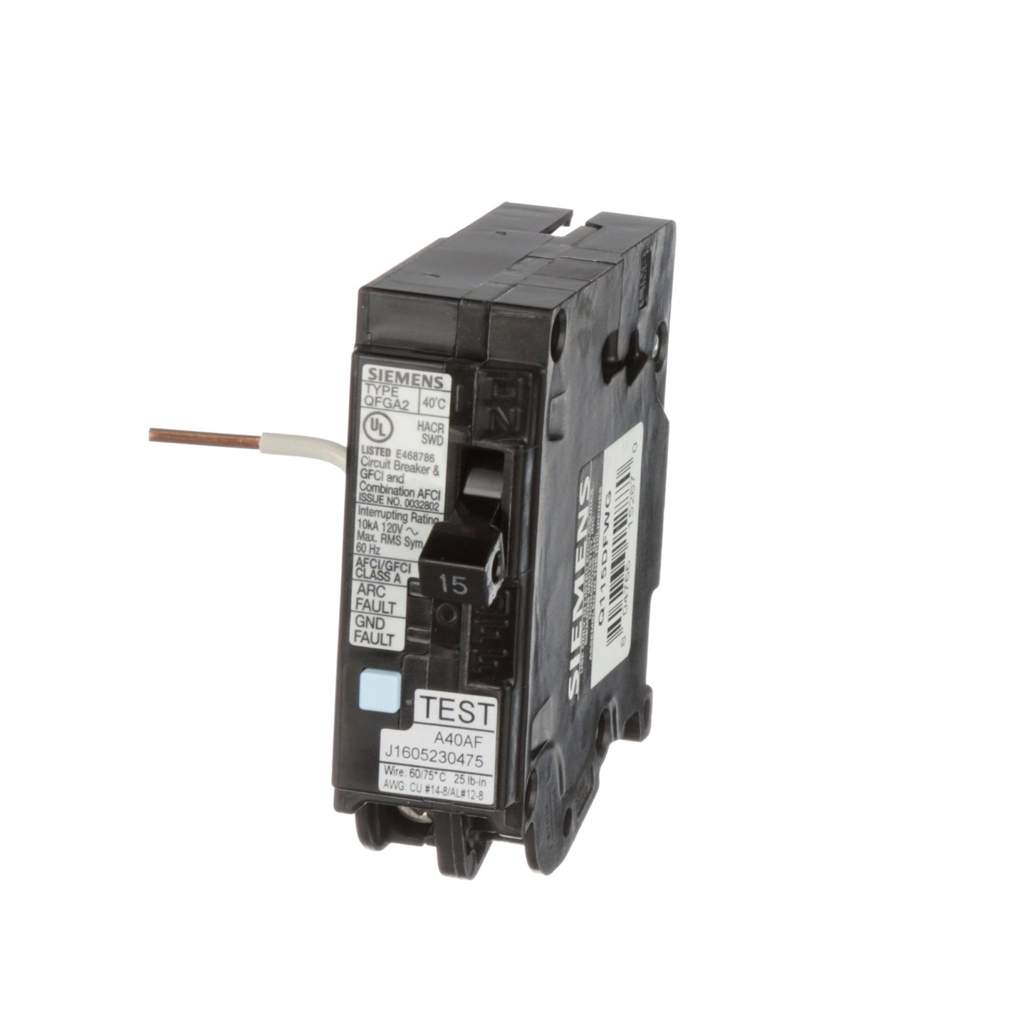 Siemens Q115DFWG Circuit Breaker | Q Series QPF2 120V 15A