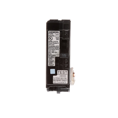 Siemens Q115DF Circuit Breaker | 120V 15A 1P 10kA@120V Plug-In Q Series