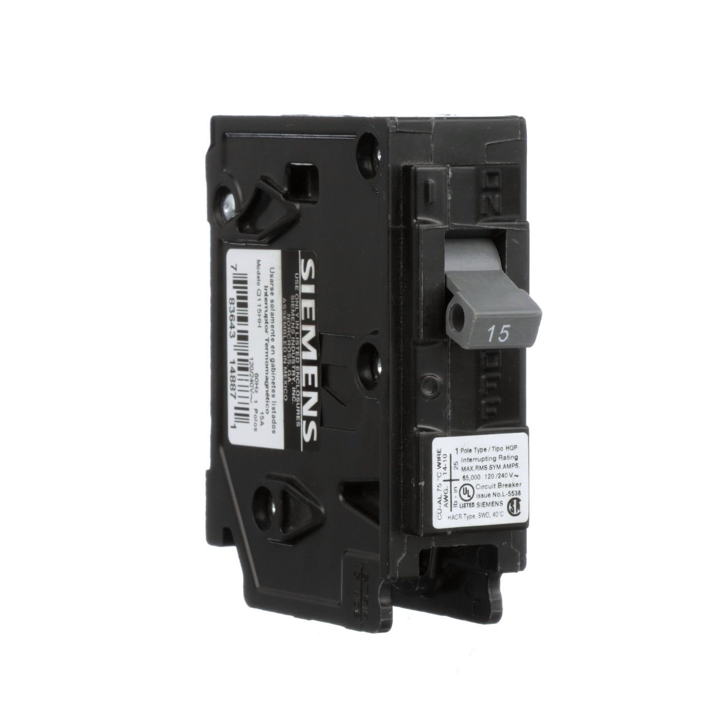 Siemens Q115HH Circuit Breaker | Q Series HQP 120V 15A
