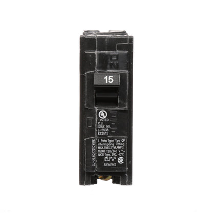 Siemens Q115 Circuit Breaker | 120VAC 15A 1P 10kA@120V Plug-In Q Series