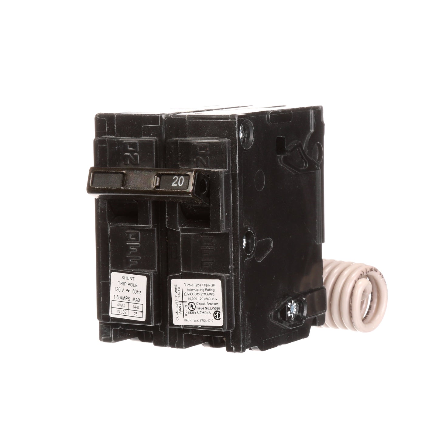 Siemens Q12000S01 Circuit Breaker | 120V 20A 1P 10kA@120V Plug-In Q Series
