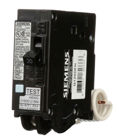 Siemens Q120DFH Circuit Breaker | Q Series QFGAH2 120V 20A
