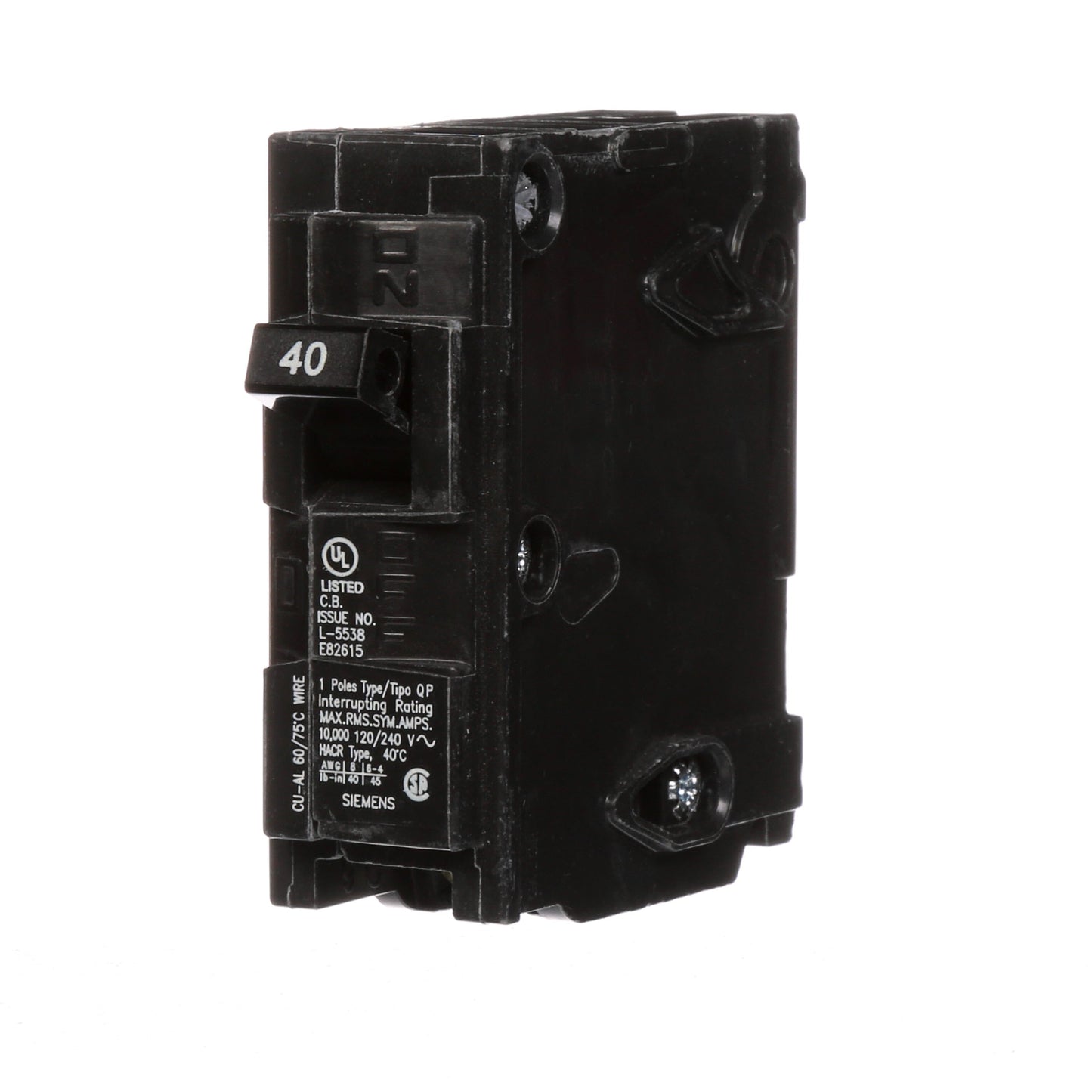 Siemens Q140 Circuit Breaker | 120VAC 40A 1P 10kA@120V Q Series