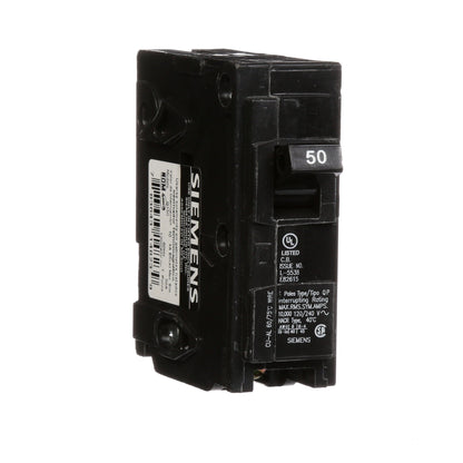 Siemens Q150 Circuit Breaker | 120VAC 50A 1P 10kA@120V Q Series