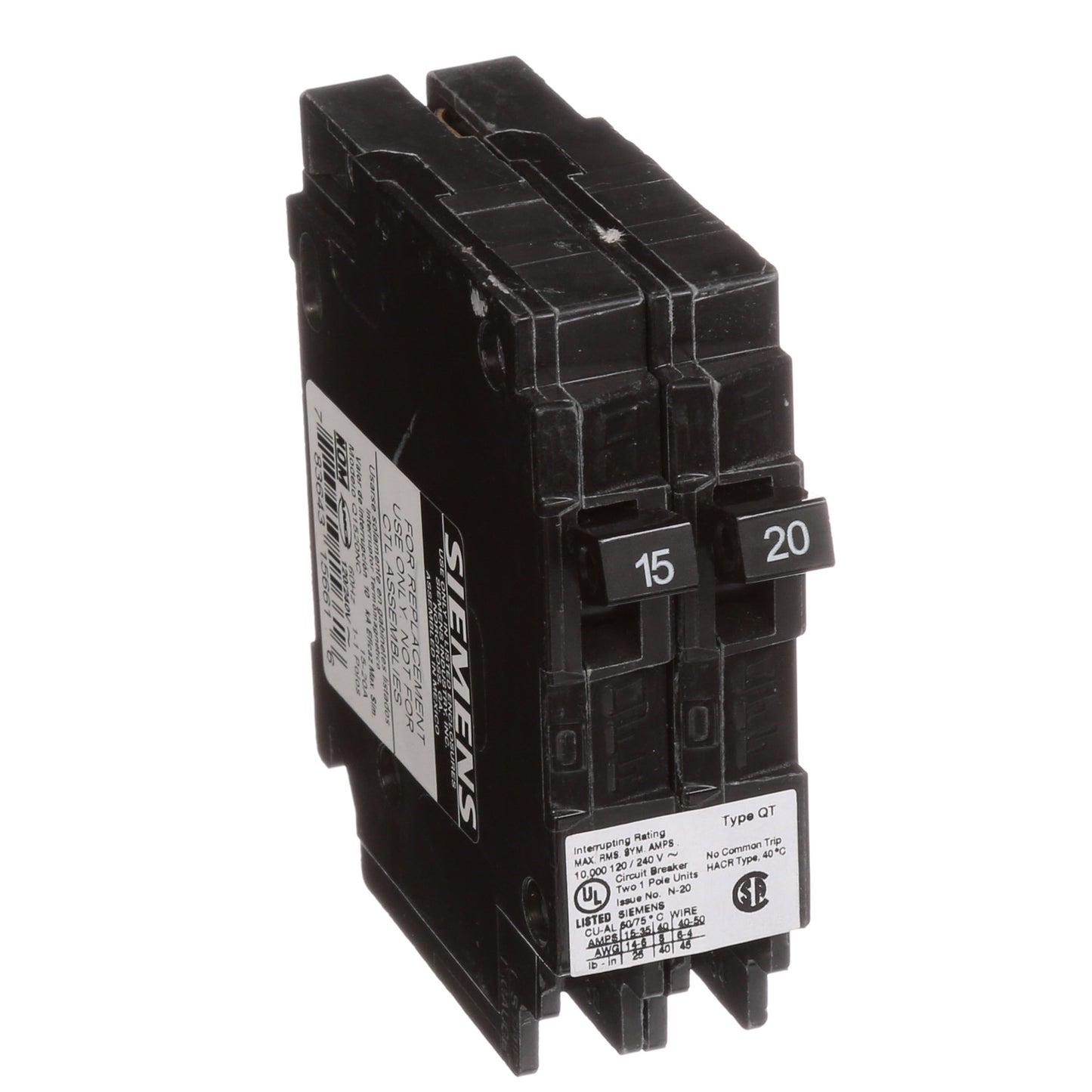 Siemens Q1520NC Circuit Breaker | Q Series QT 240V 20A
