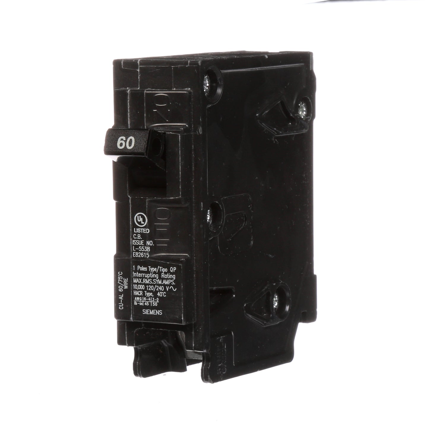 Siemens Q160 Circuit Breaker | 120V 60A 1P 10kA@120V Plug-In Q Series