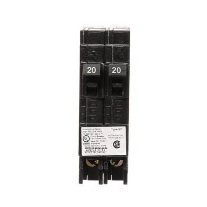 Siemens Q2020NC Circuit Breaker | 120/240V 20A 2P 10kA@240V Plug-In Q Series