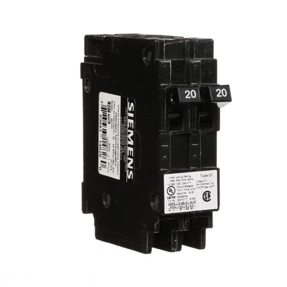 Siemens Q2020 Circuit Breaker | 120/240VAC 20A 2P 10kA@240V Plug-In Q Series