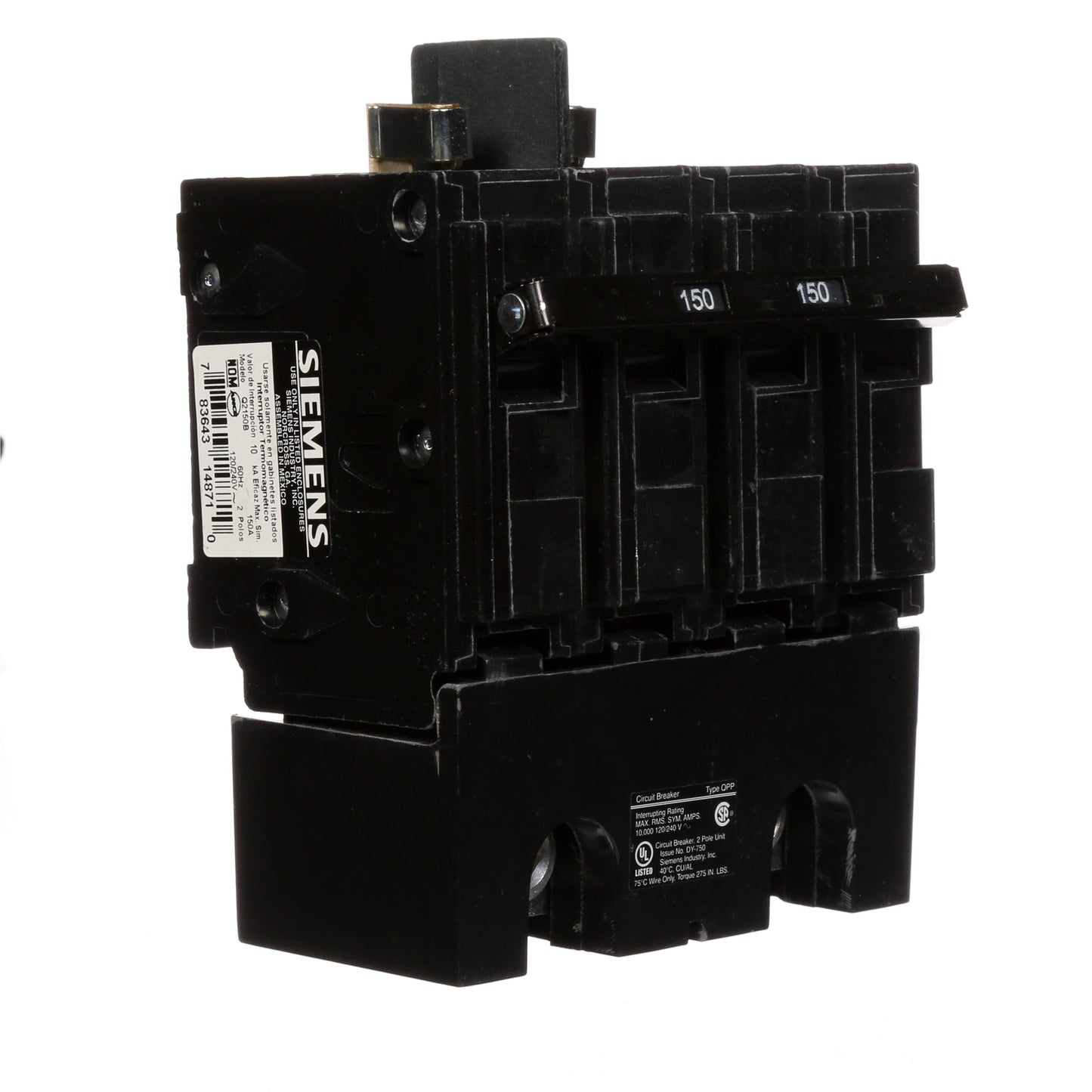 Siemens Q2150B Circuit Breaker | 240V 150A 2 Pole 10kA@240V Plug-In Q Series