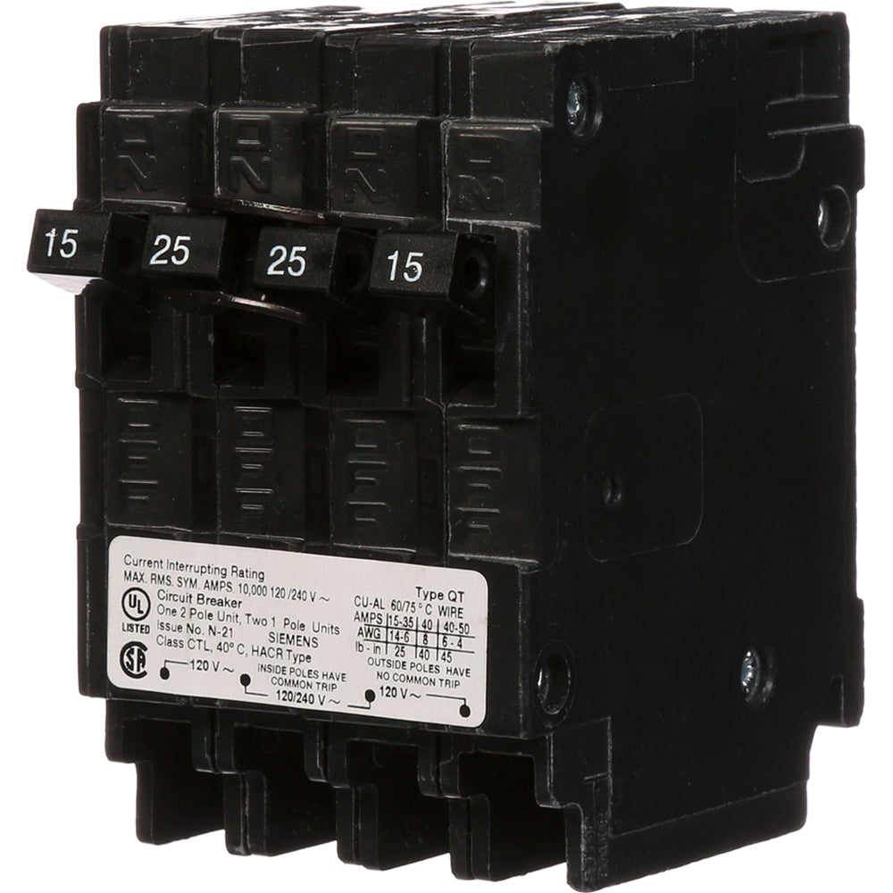 Siemens Q21525CTNC Circuit Breaker | 240V 25A 2P 10kA@240V Thermal Magnetic